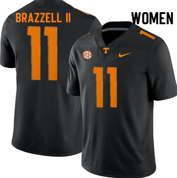 Women #11 Chris Brazzell II Tennessee Volunteers College Football Jerseys Stitched-Black